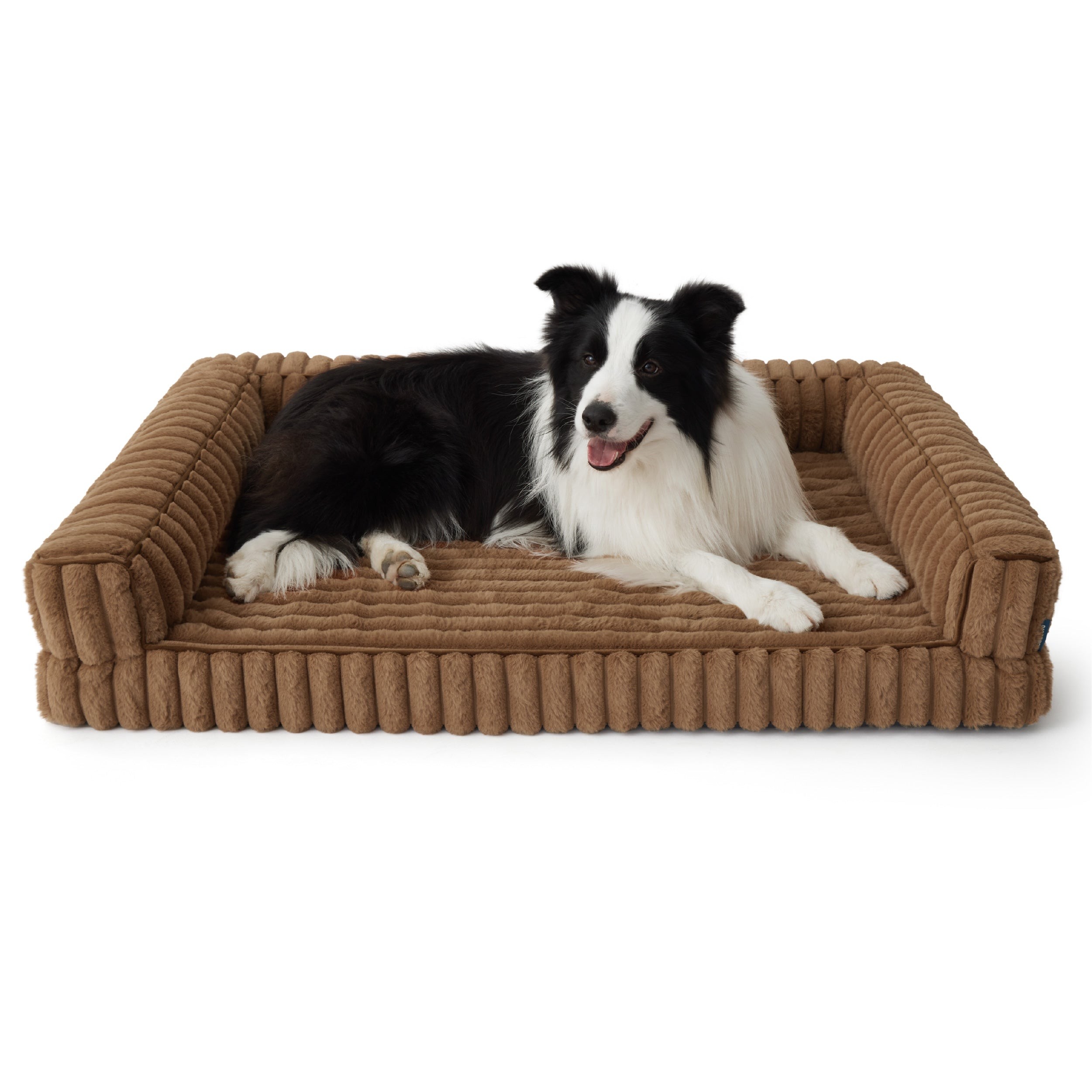 Corduroy Dog Sofa with Layered Foam - Pumpkin Spice