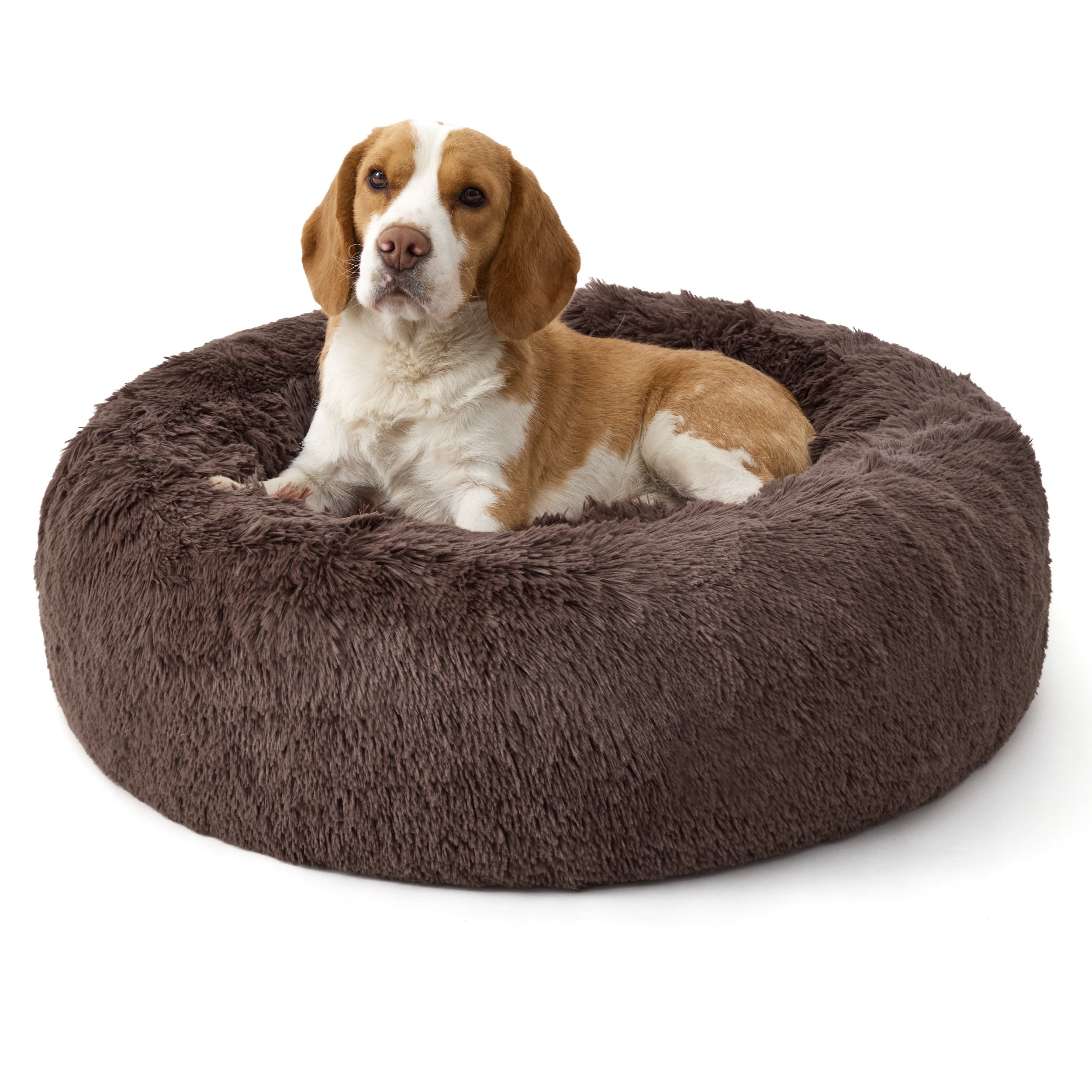 Donut Dog Bed with Removable Washable Cover - Chestnut Brown
