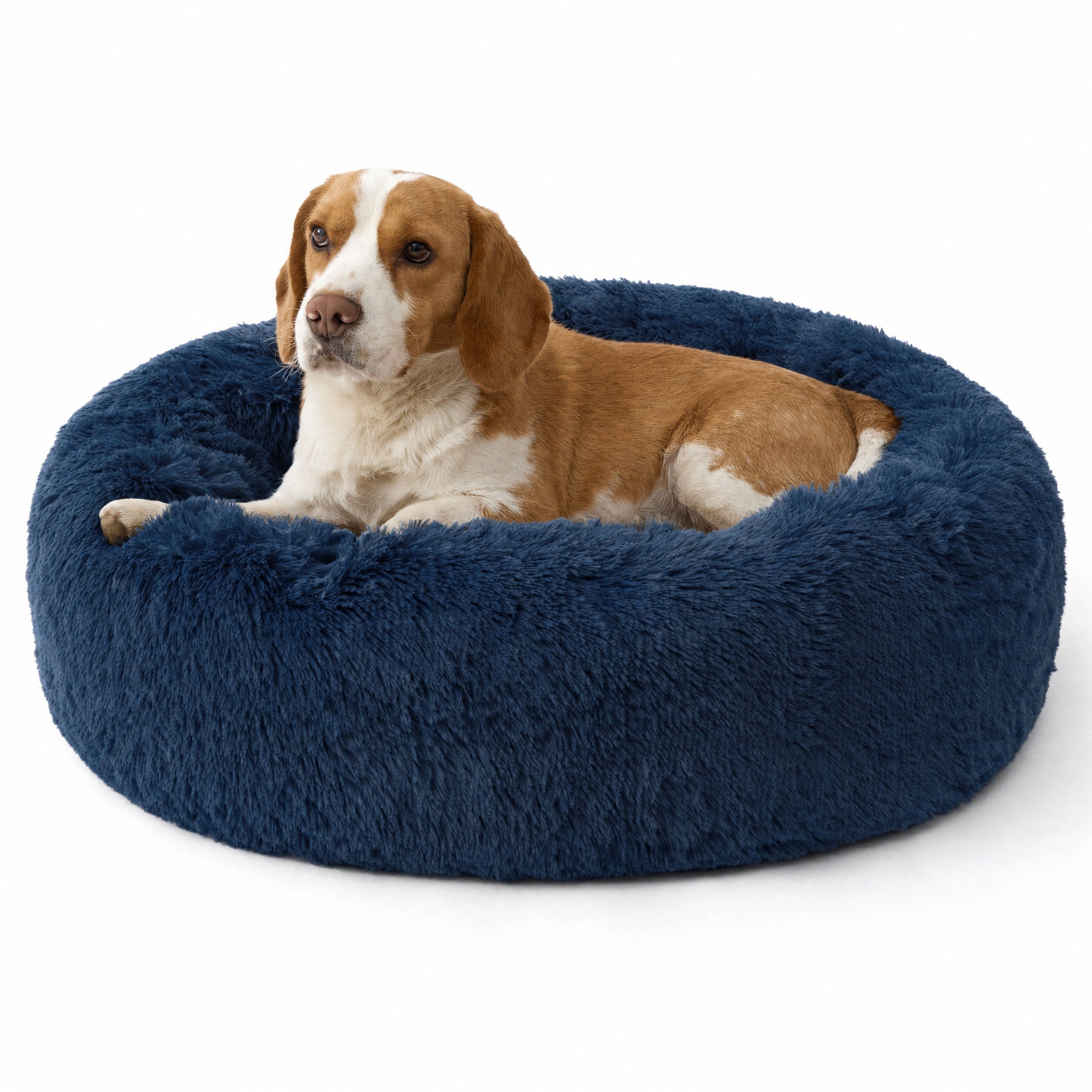 Donut Dog Bed with Removable Washable Cover - Navy