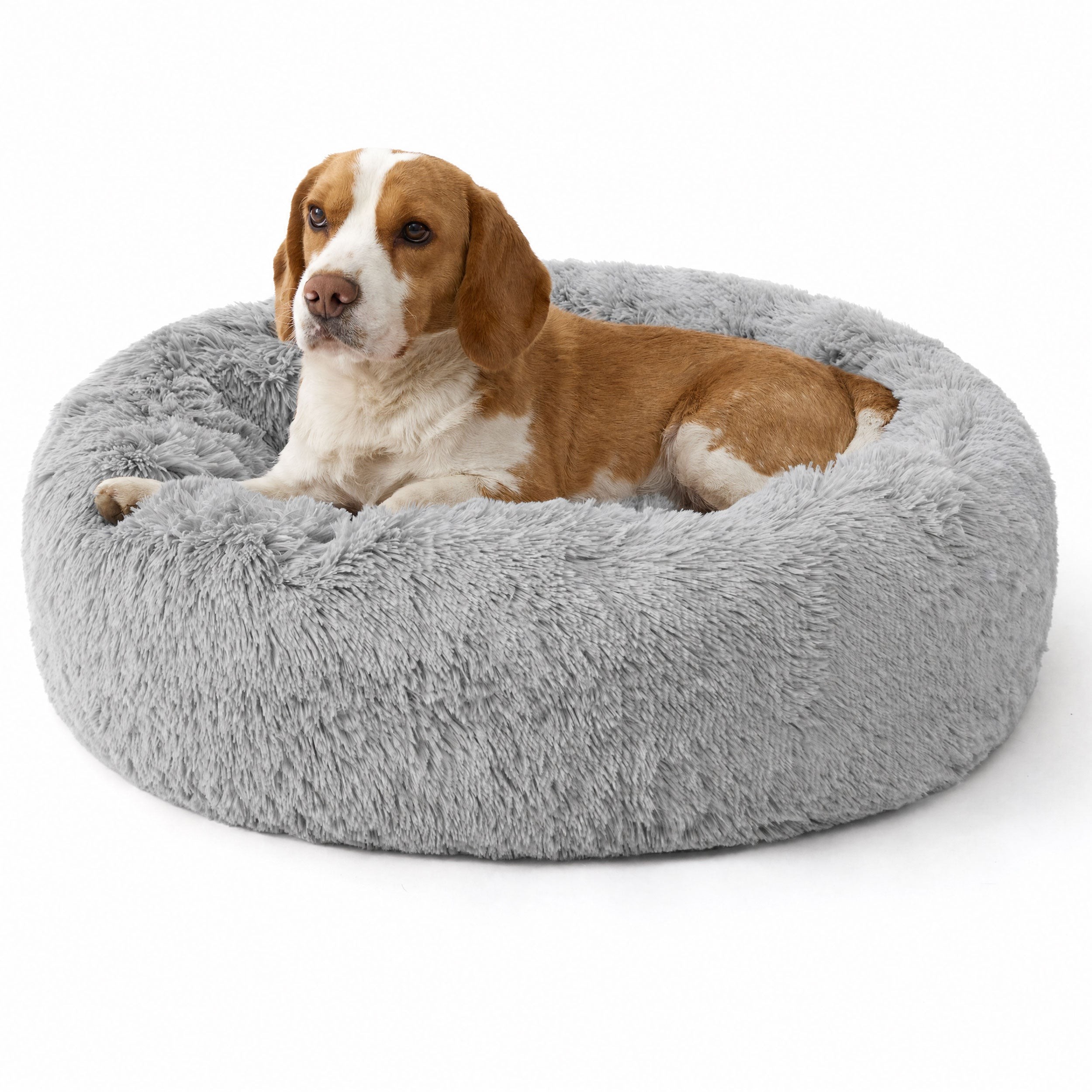 Donut Dog Bed with Removable Washable Cover - Quiet Gray