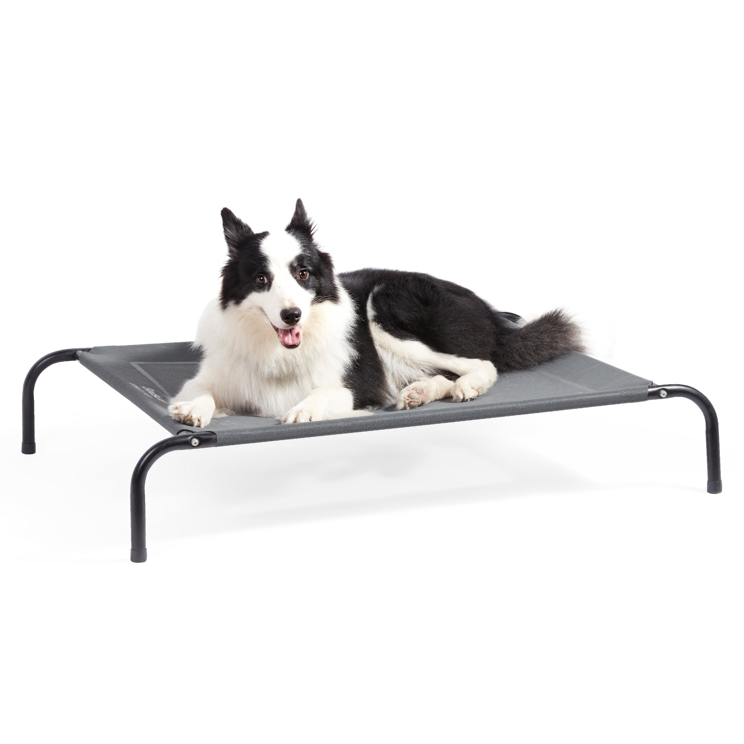 Elevated Mesh Dog Bed with Metal Frame - Grey