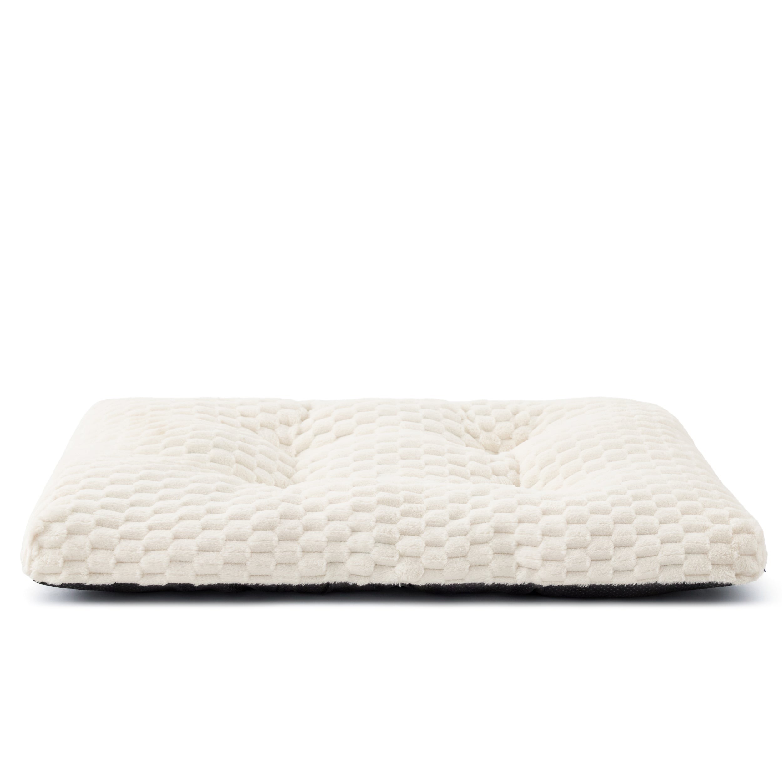 Textured Bubble Fleece Dog Bed with Fiber Filling - Beige
