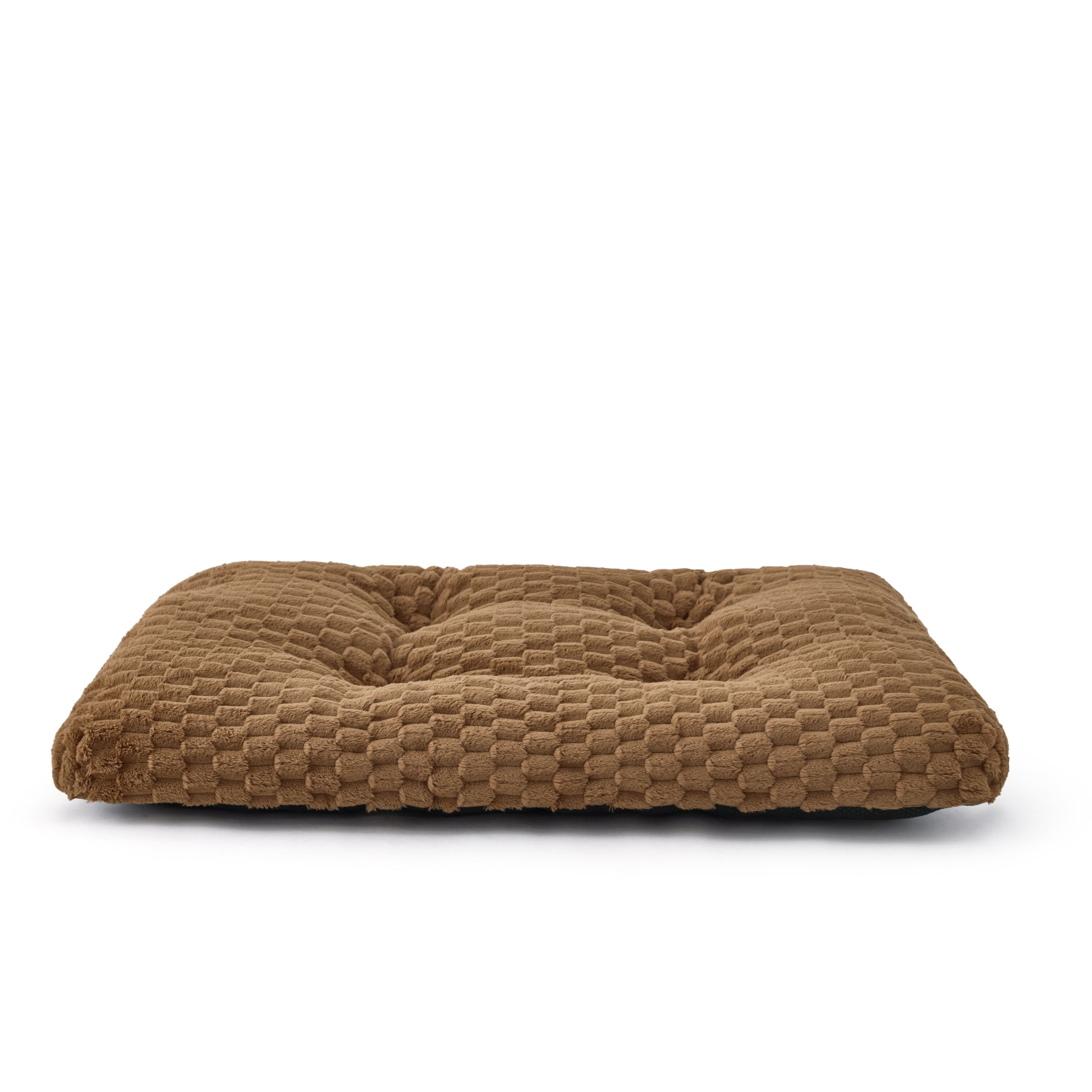 Textured Bubble Fleece Dog Bed with Fiber Filling - Camel Brown