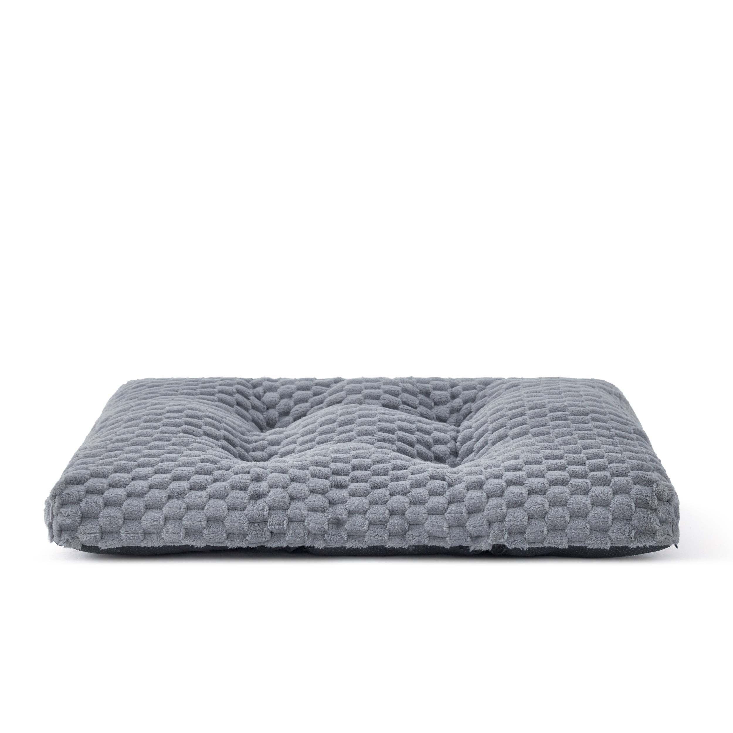Textured Bubble Fleece Dog Bed with Fiber Filling - Grey