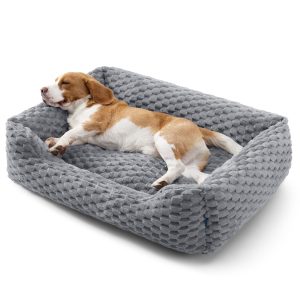 Bubble Fleece Dog Bed with Non-Slip Base