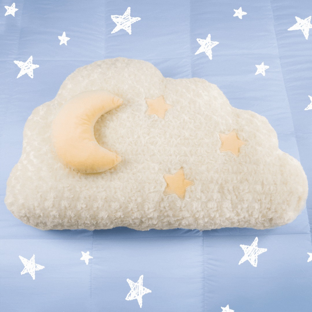 Cloud-Shaped Cat Bed with Moon Pillow