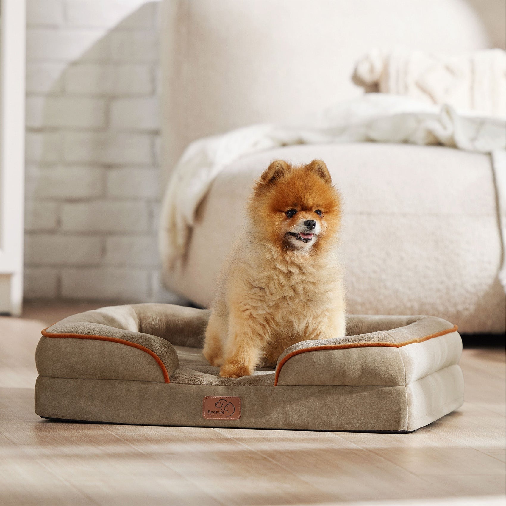 Egg-Crate Foam Dog Sofa with Flannel Cover