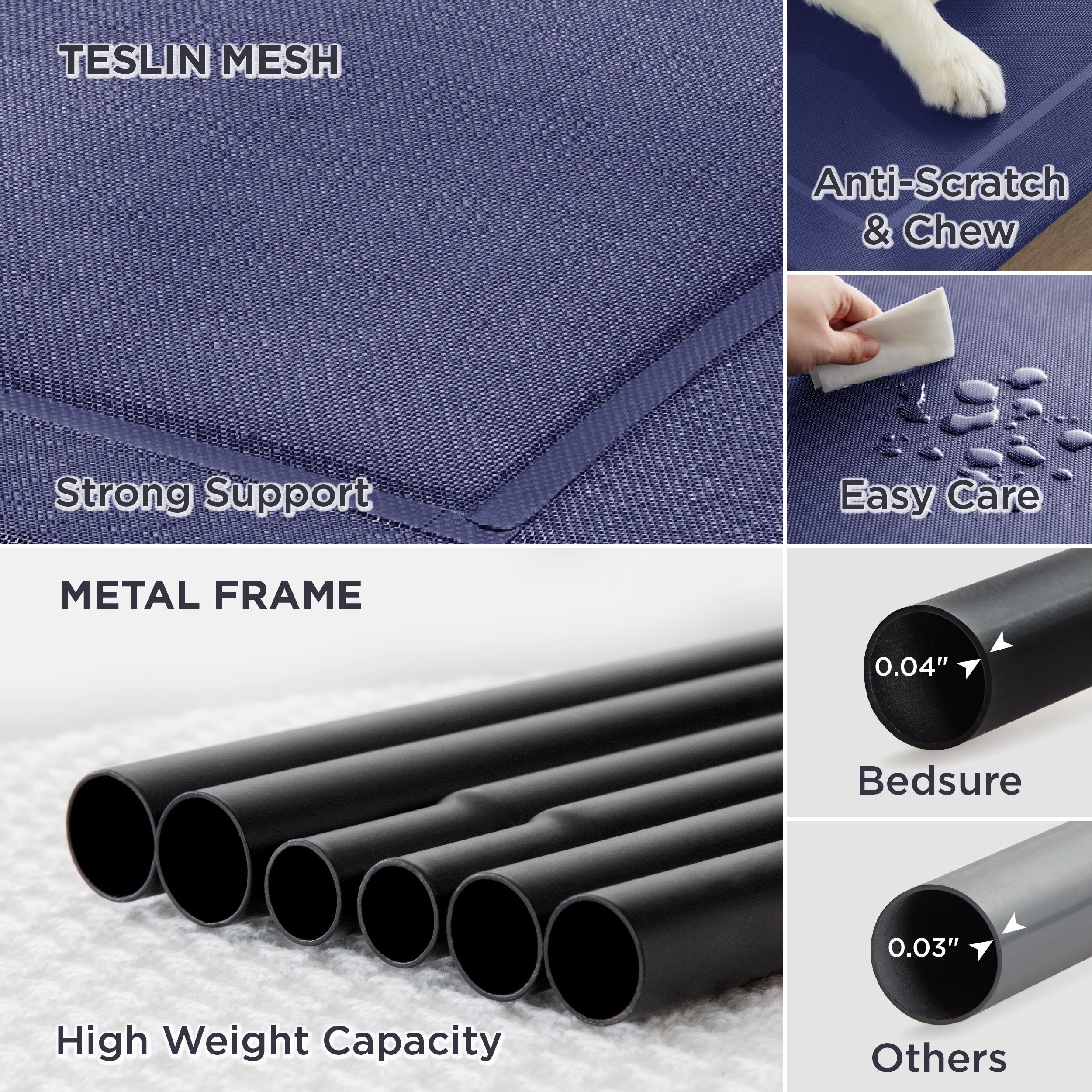 Elevated Mesh Dog Bed with Metal Frame