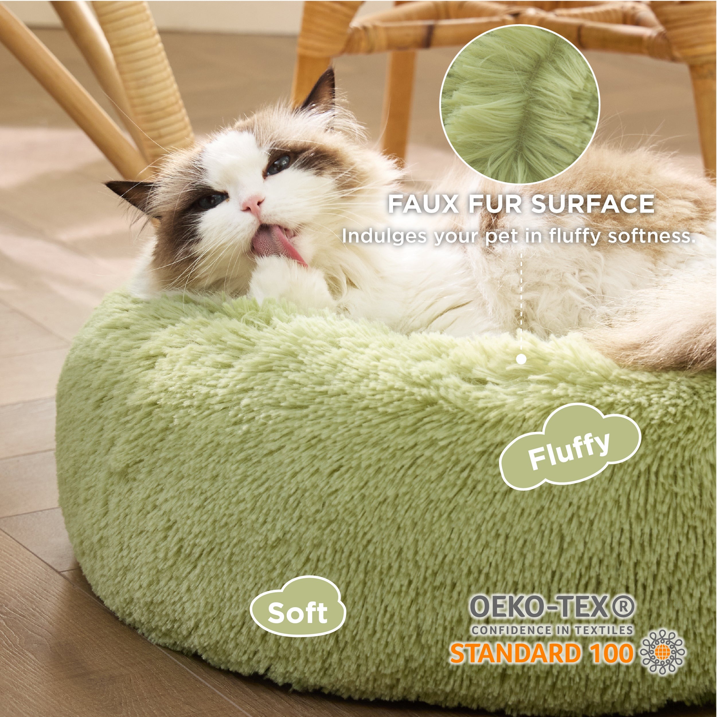 Faux Fur Donut Bed for Dogs and Cats