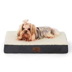 Flat Sherpa Dog Mattress with Egg-Crate Foam