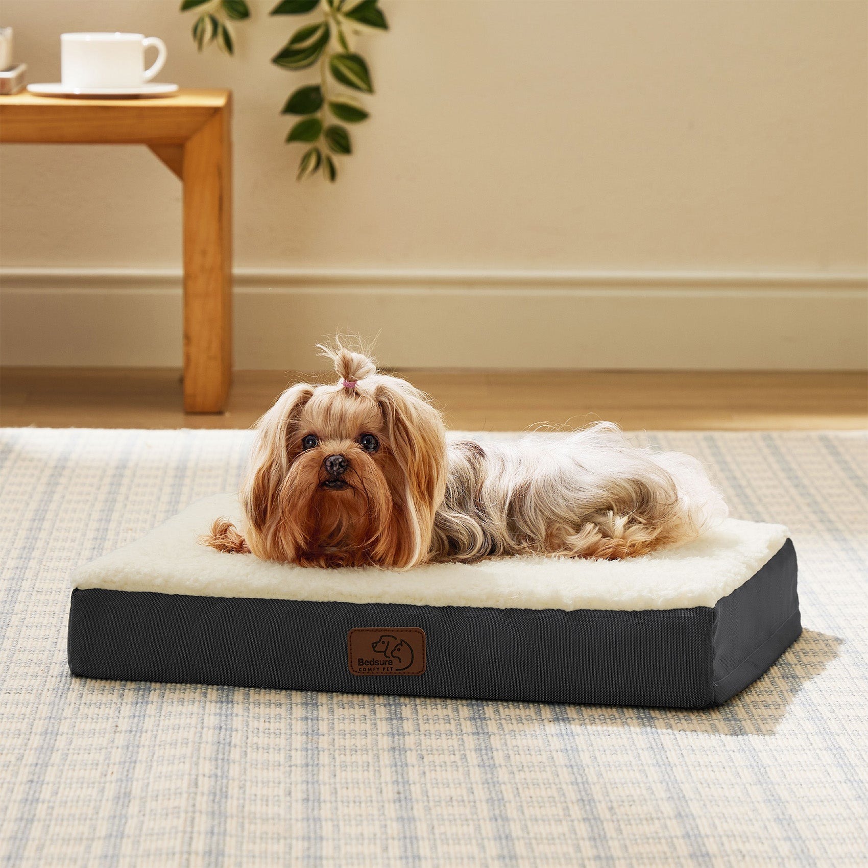 Flat Sherpa Dog Mattress with Egg-Crate Foam