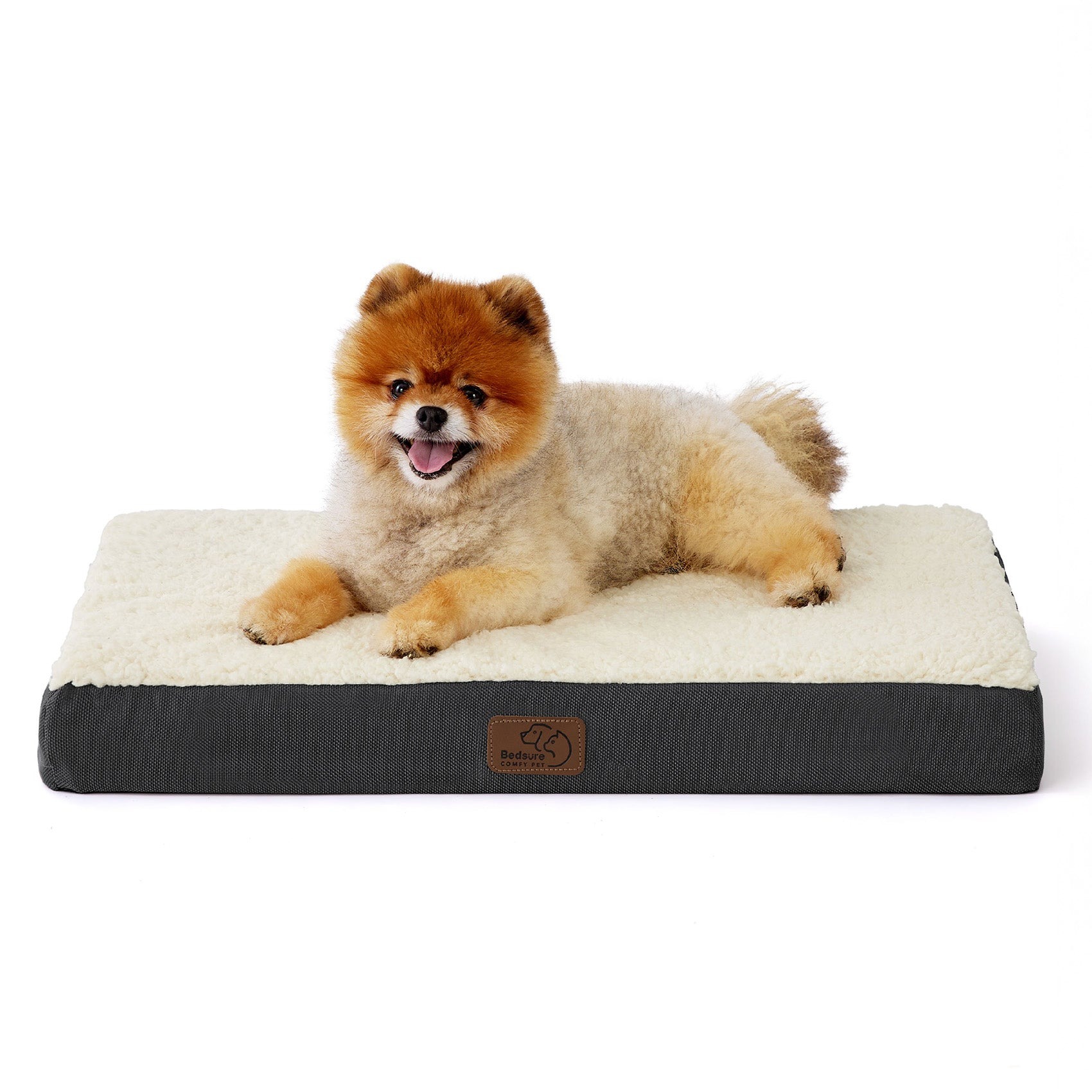 Flat Sherpa Dog Mattress with Egg-Crate Foam