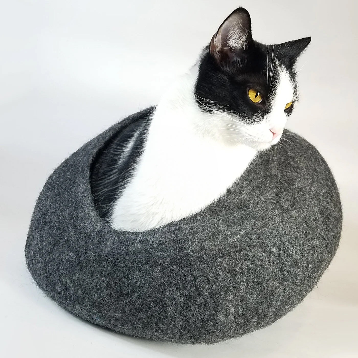 Heather Gray Felted Wool Cat Cave