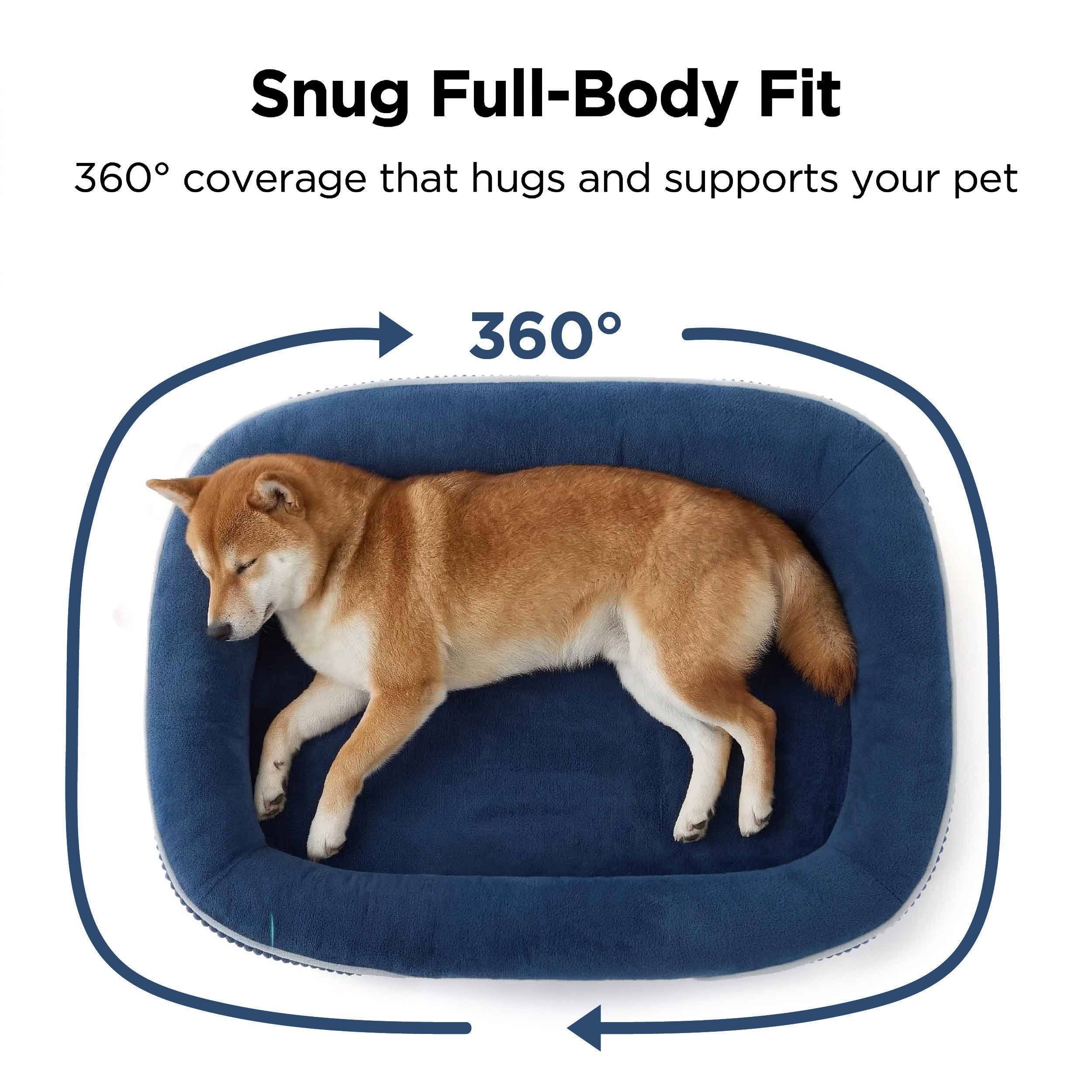 Oval Fleece Dog Bed with Removable Cover