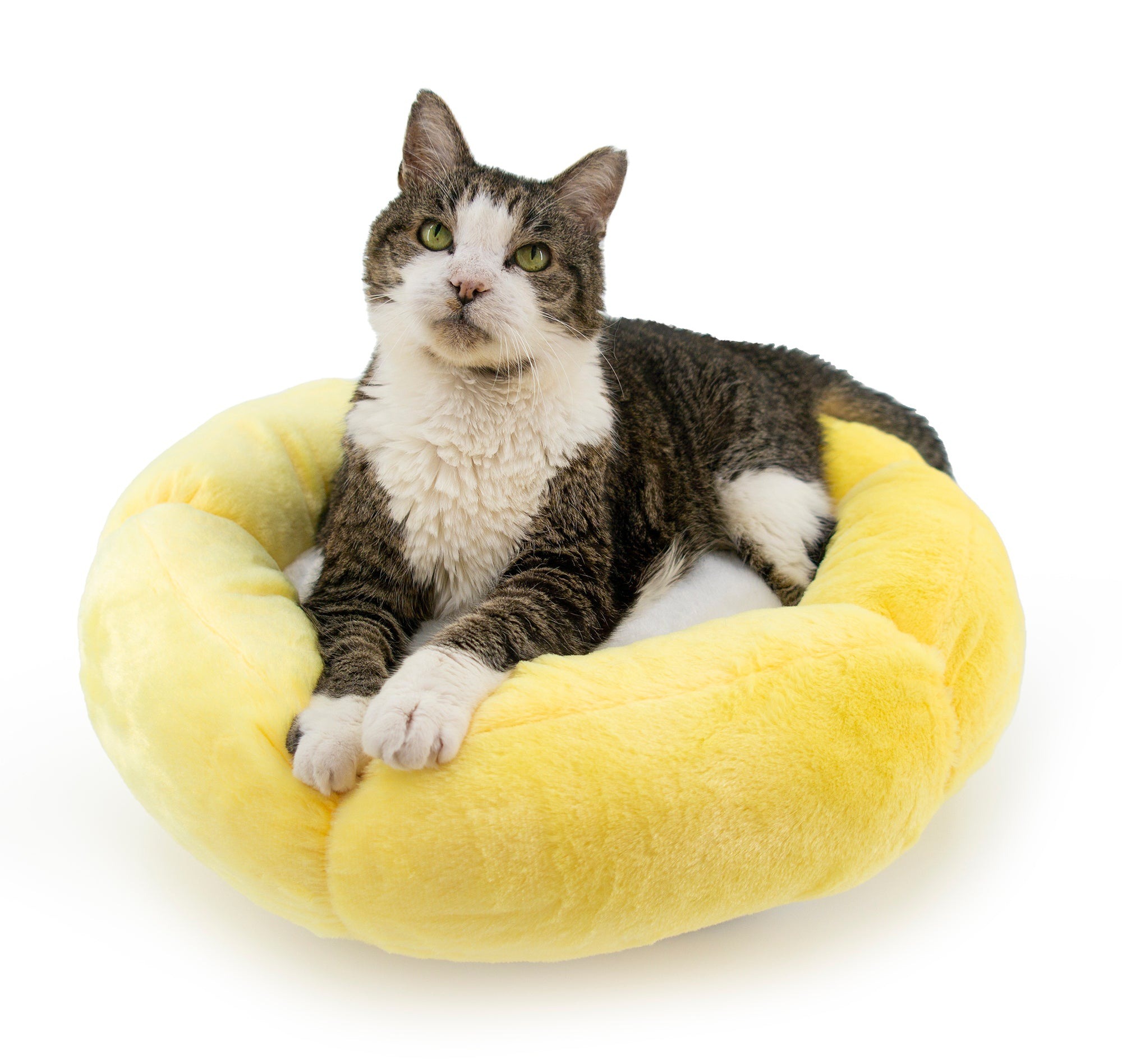 Sun-Shaped Faux Fur Cat Bed with Padded Sides