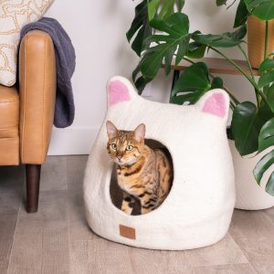 Two-Tone Cat-Ear Felted Wool Cave